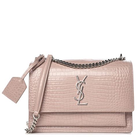 ysl crocodile bag pink|SAINT LAURENT Calfskin Crocodile Embossed Medium.